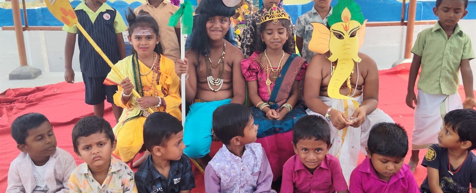 Children in costume for a festival celebration